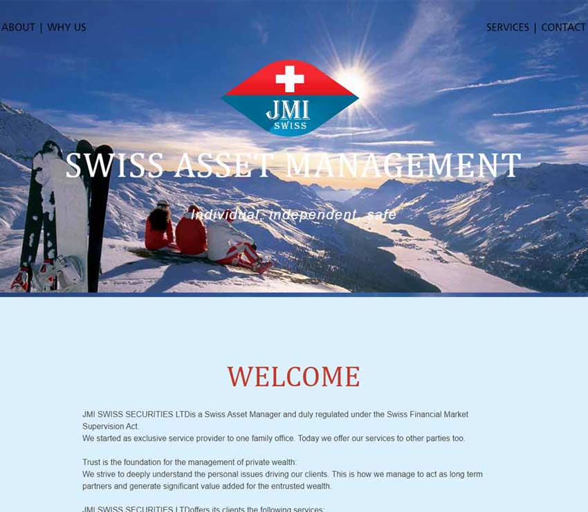 Página web de JMI Swiss Securities