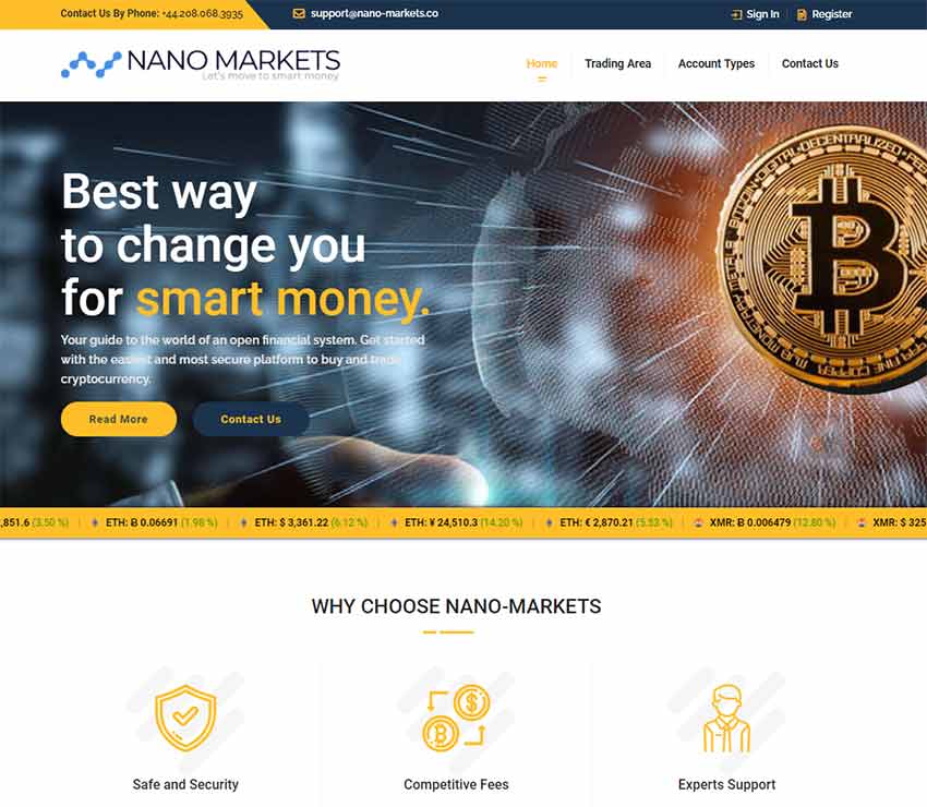 Página web de Nano-Markets