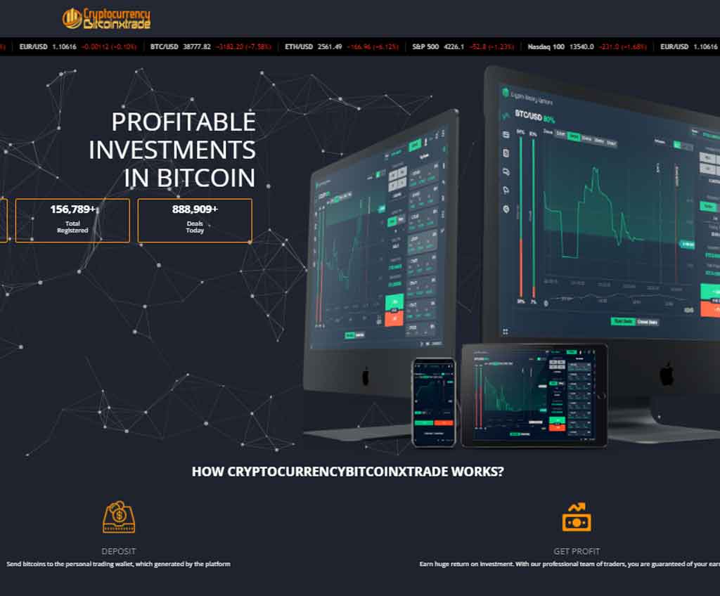 Página web de CryptocurrencyBitcoinxtrade