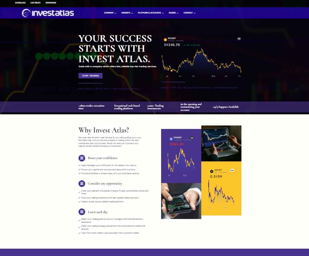 Página web de Invest Atlas