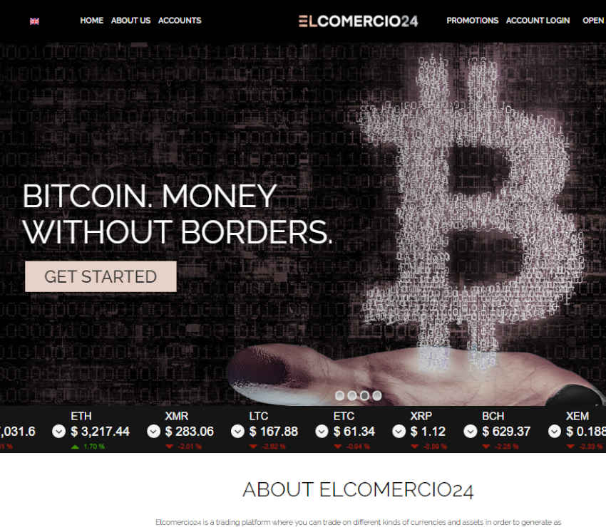 Página web de El Comercio 24