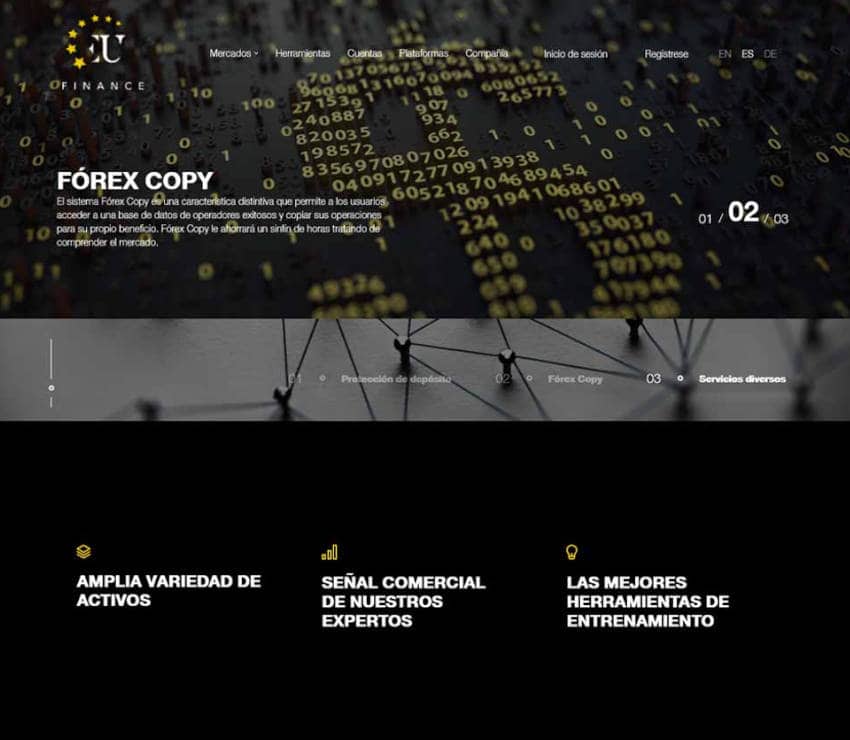 Página web de EU Finance