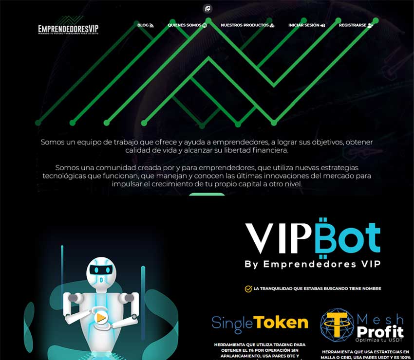 Página web de Emprendedores VIP
