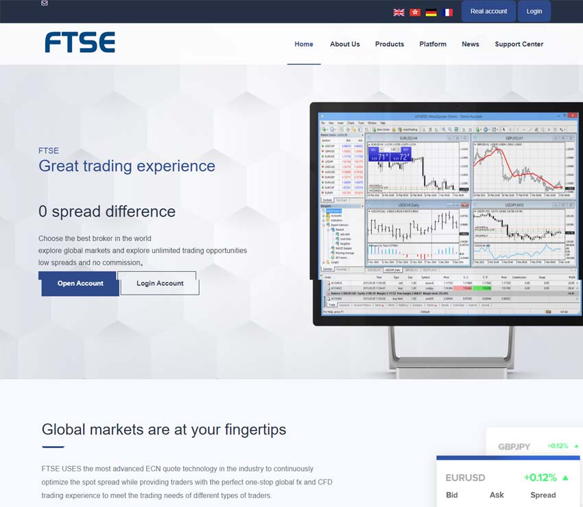 Página web de FTSE FInancial Ltd
