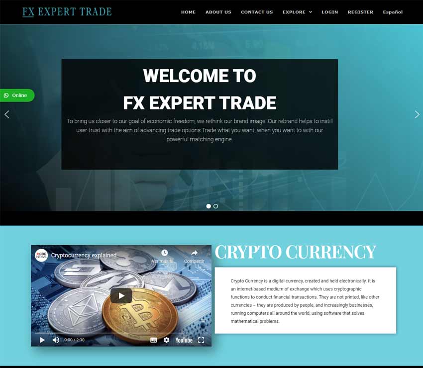 Página web de Fx Expert Pro