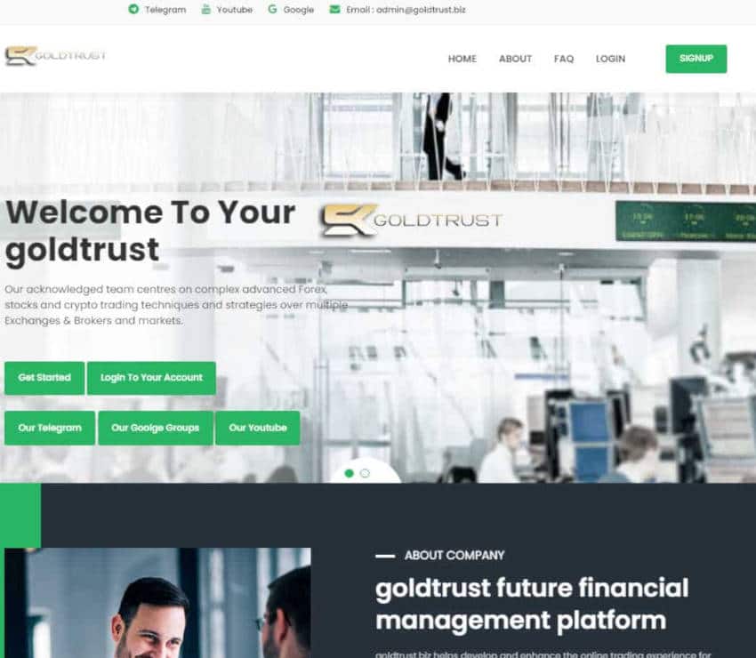 Página web de Goldtrust