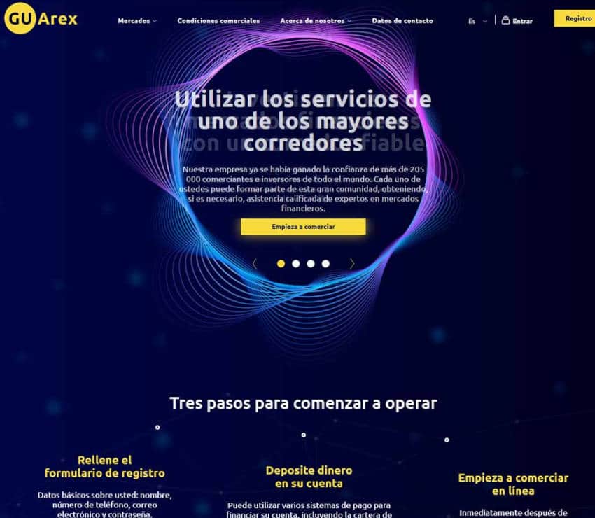 Página web de GU Arex