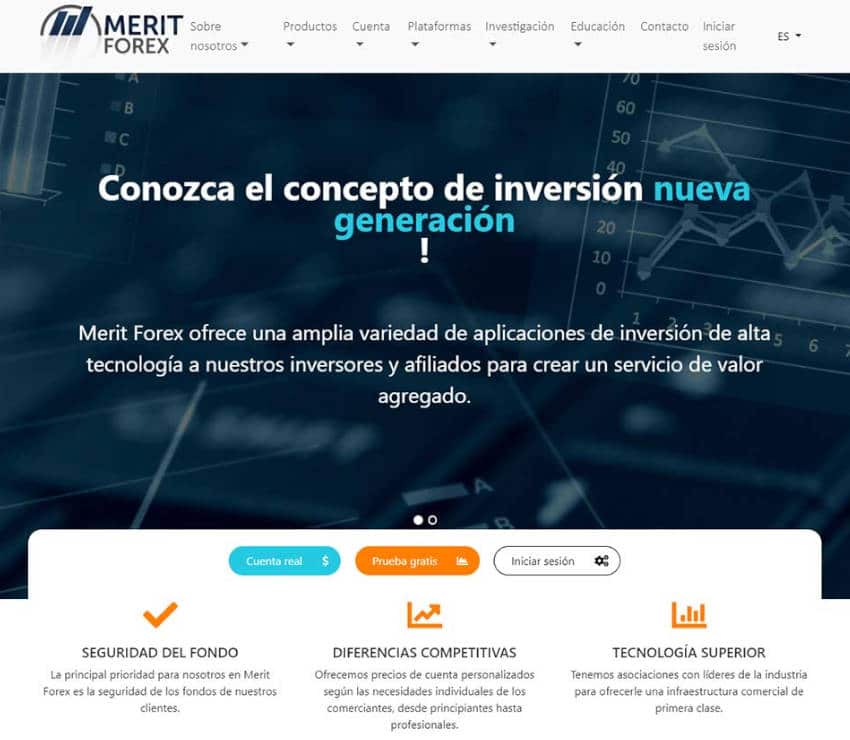 Página web de Merit Forex