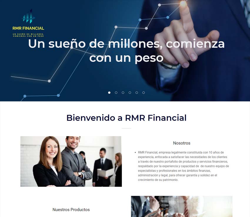 Página web de RMR Financial