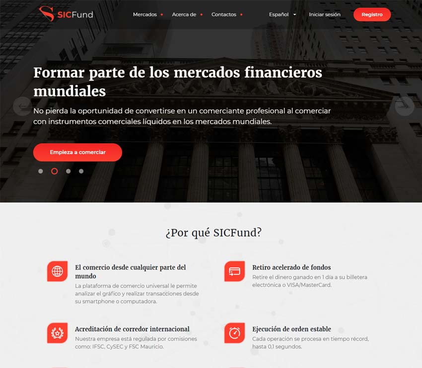 Página web de SIC Fund