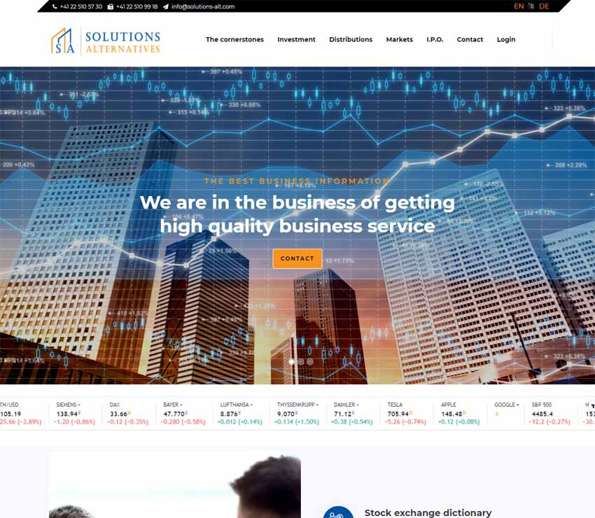 Página web de Solutions Alternatives
