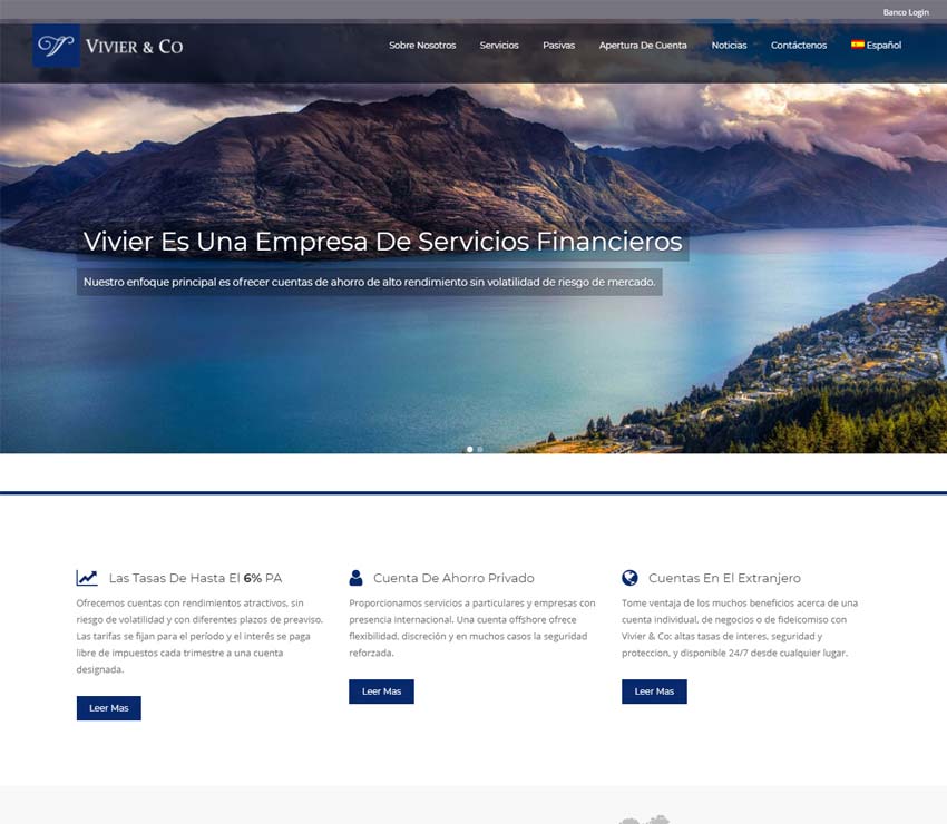 Página web de Vivier & Co