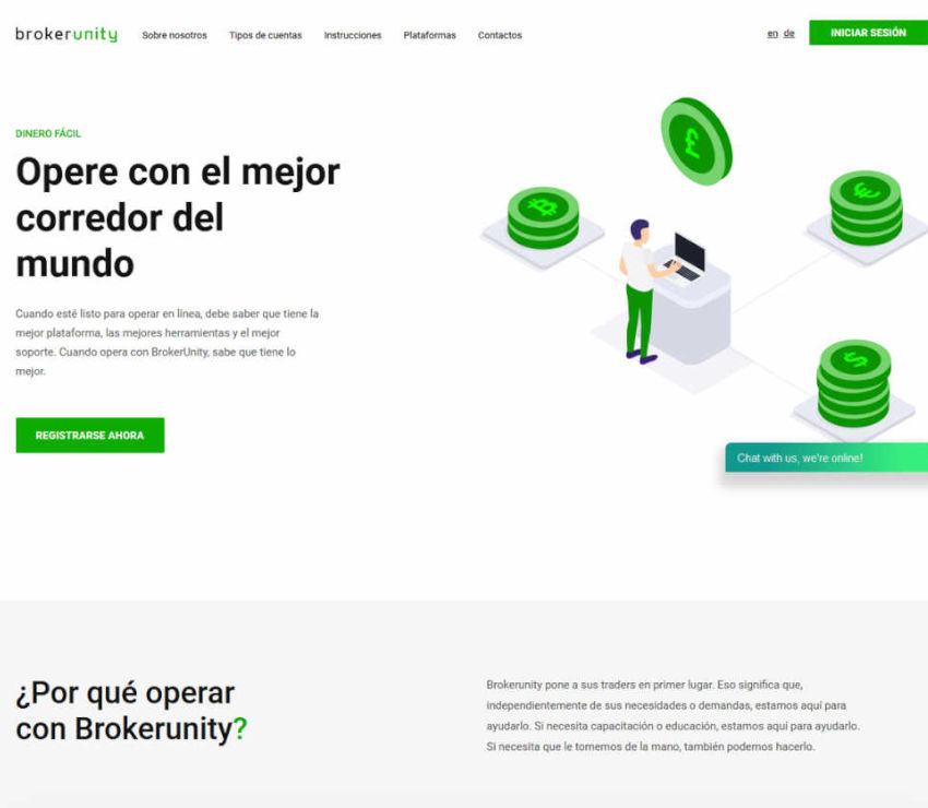 Página web de Brokerunity