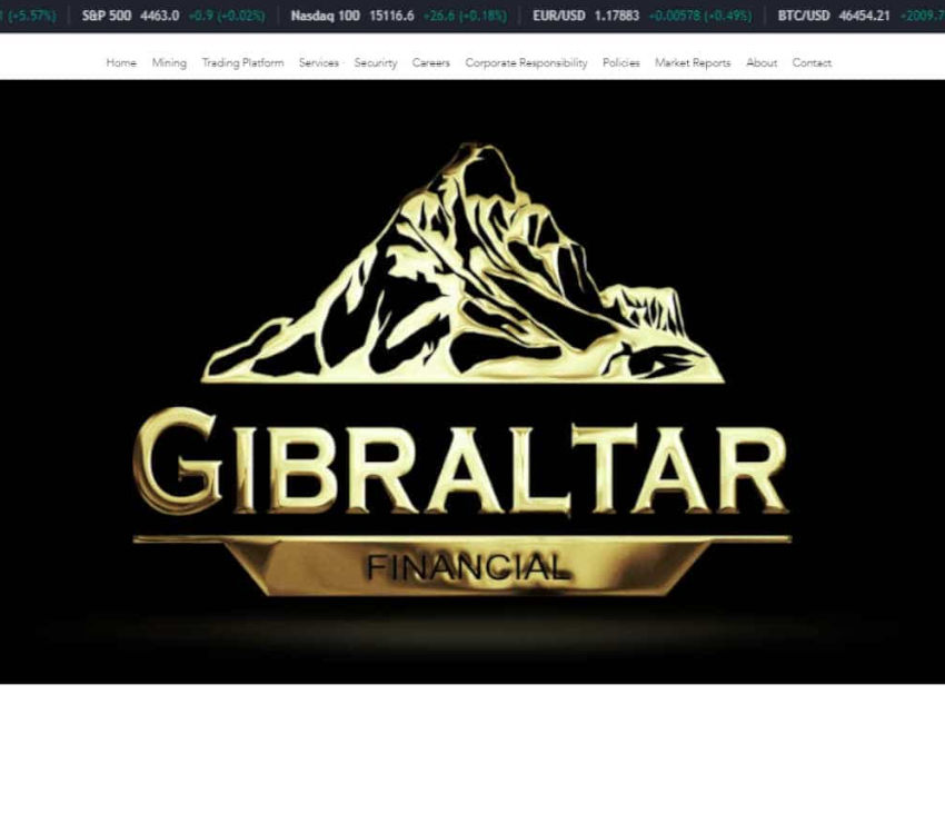 Página web de Gibraltar Financial