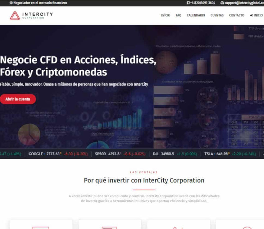 Página web de Intercity Corporation