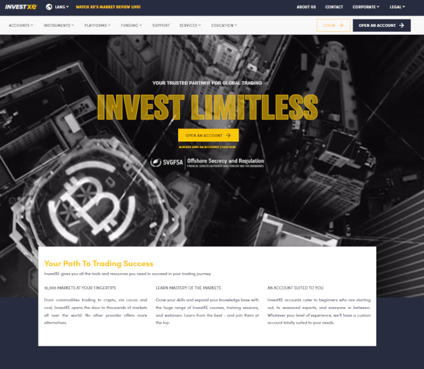Página web de InvestXE