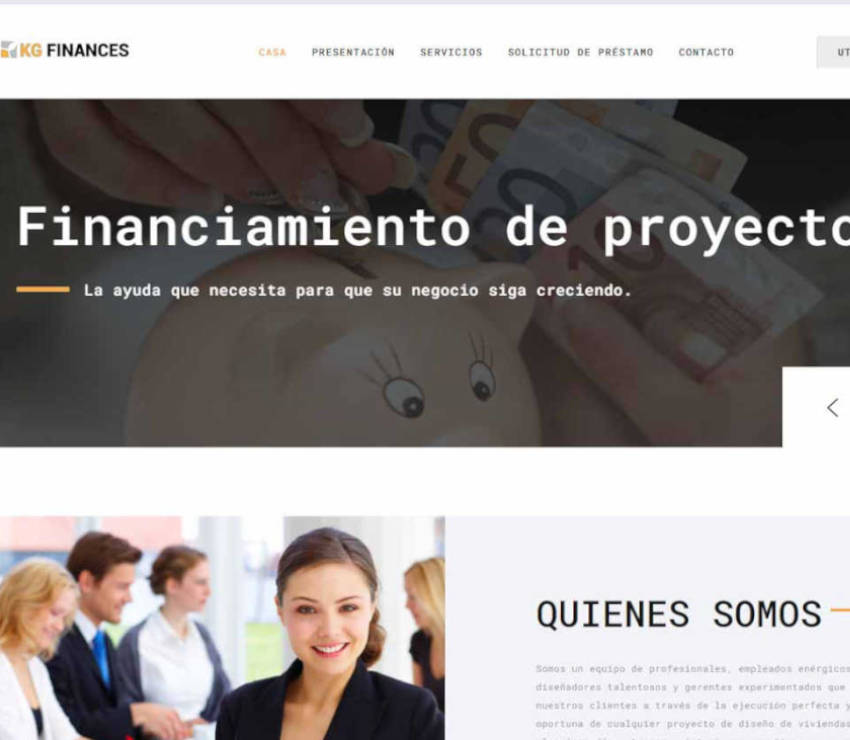 Página web de KG Finances