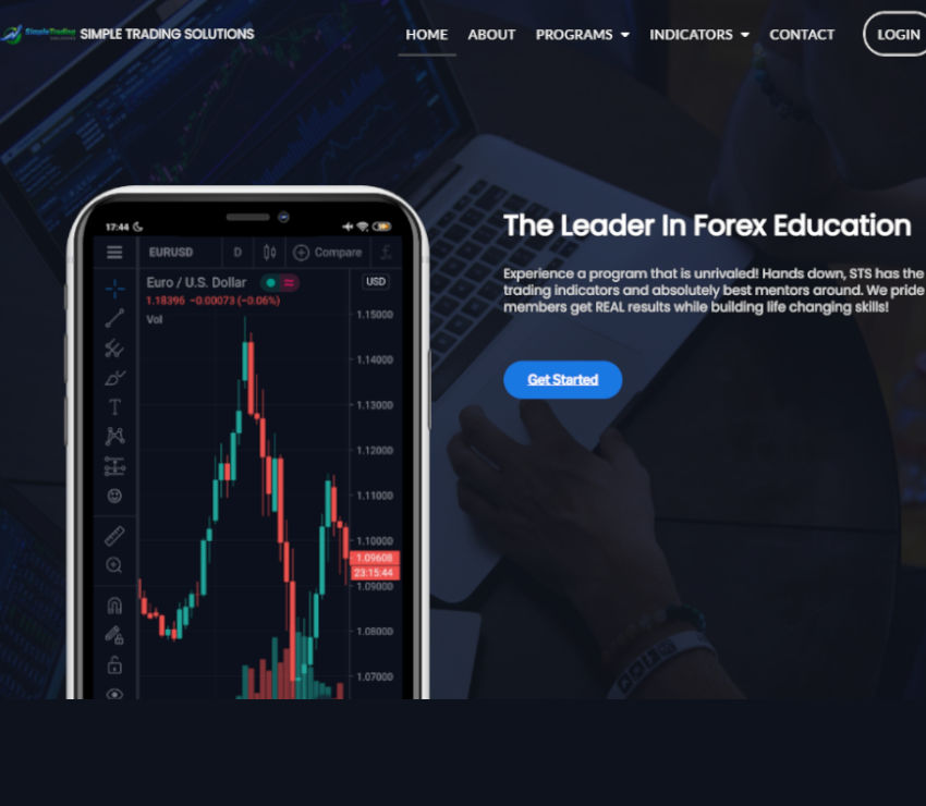 Página web de Simple Trading Solutions