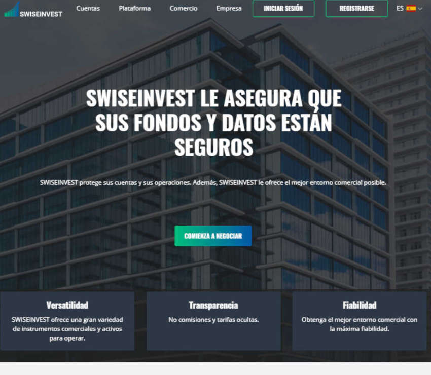 Página web de Swiseinvest