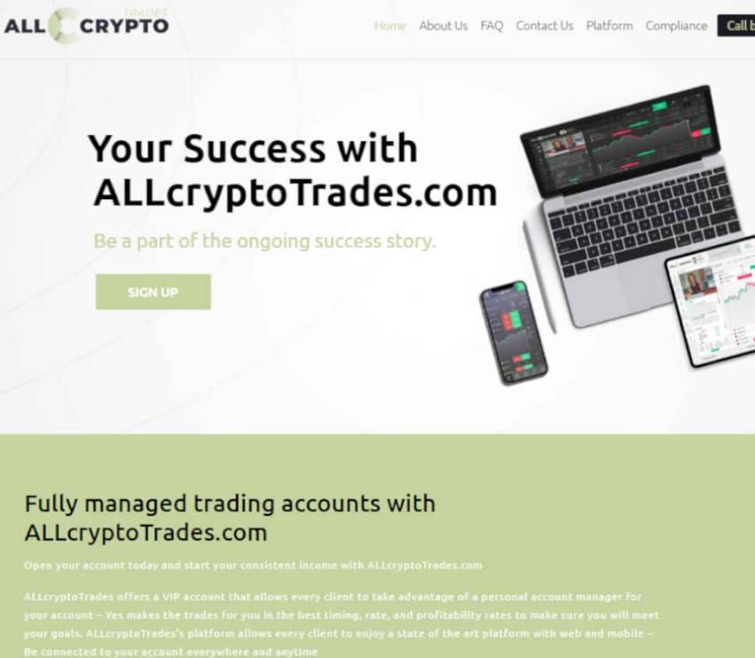 Página web de ALLcryptoTrades