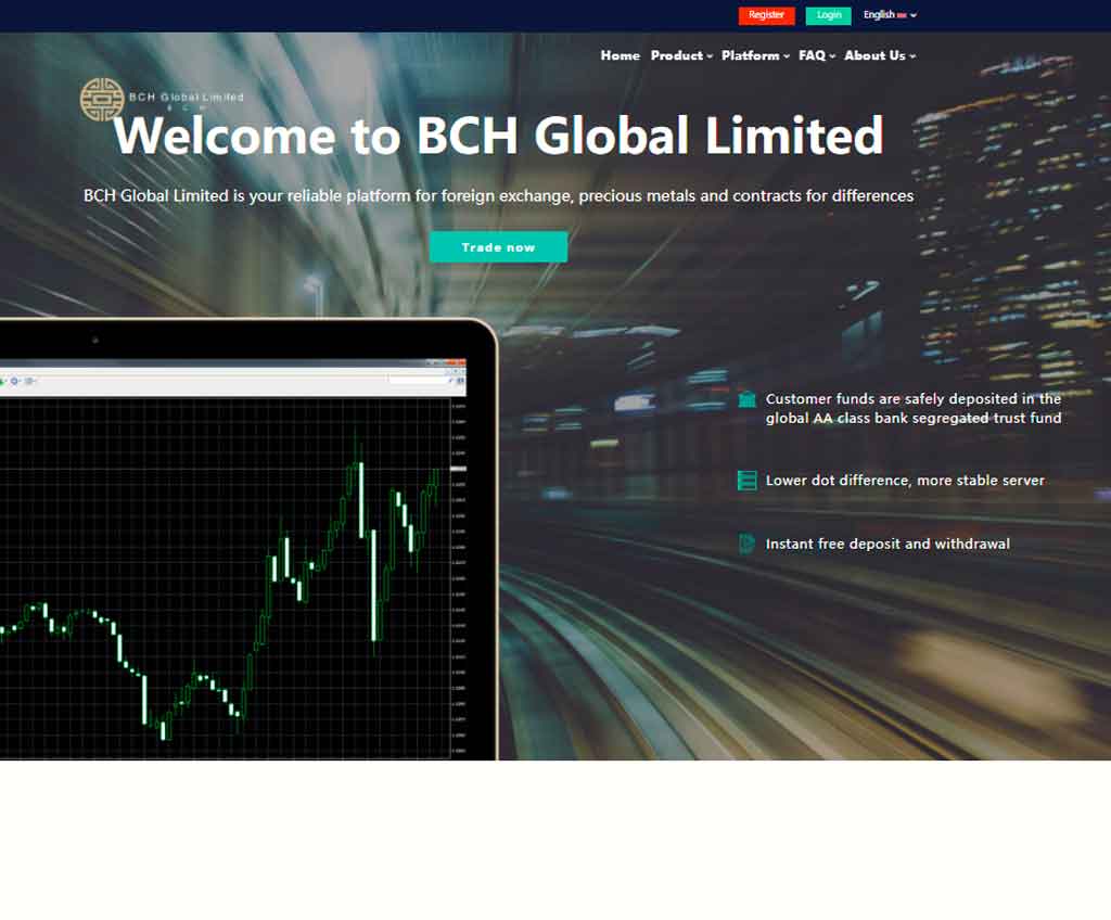 Página web de BCH global limited