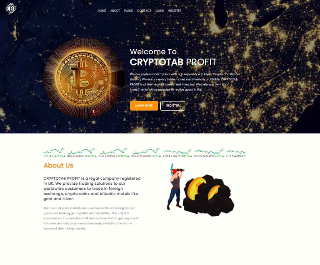 Página web de CRYPTOTAB