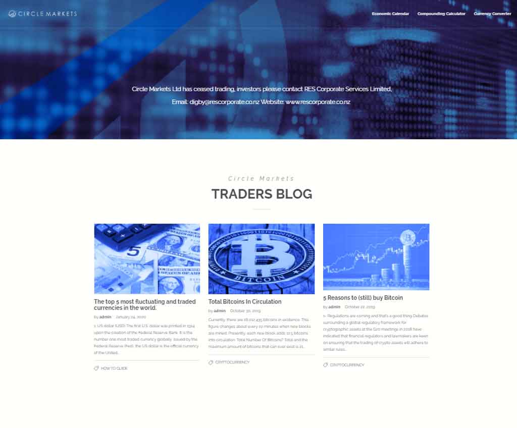 Página web de Circle Markets