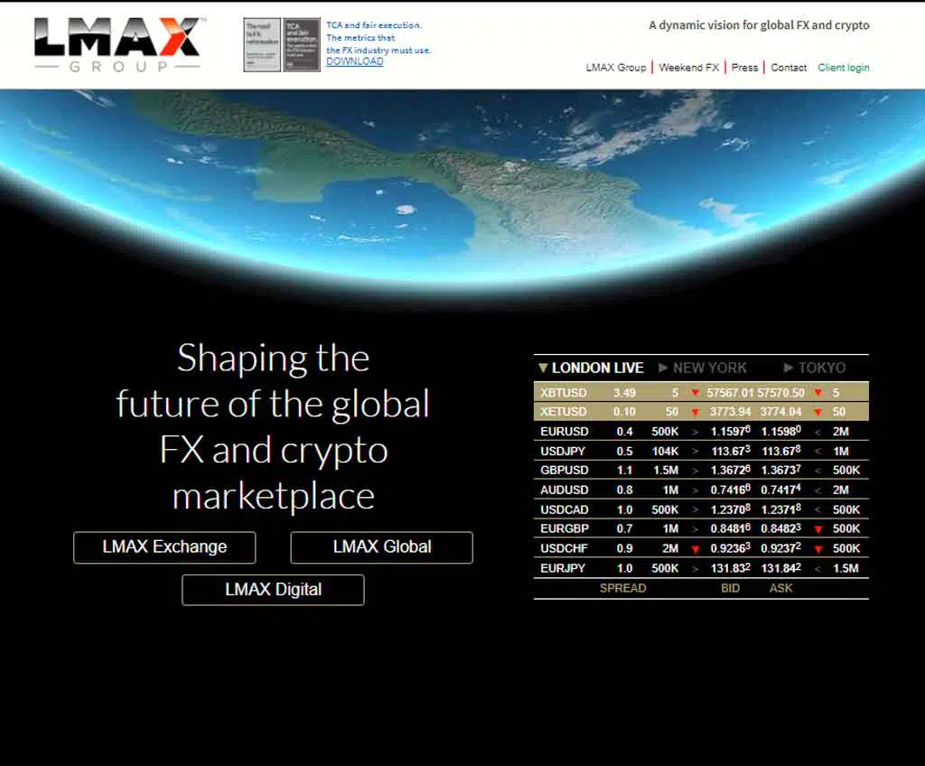 Página web de LMAX