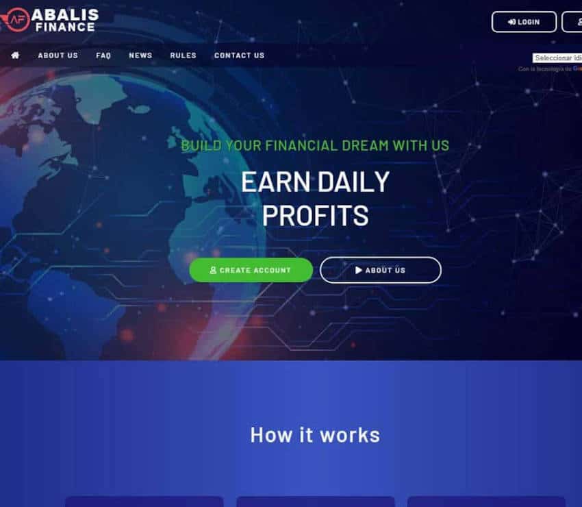 Página web de Abalis Finance