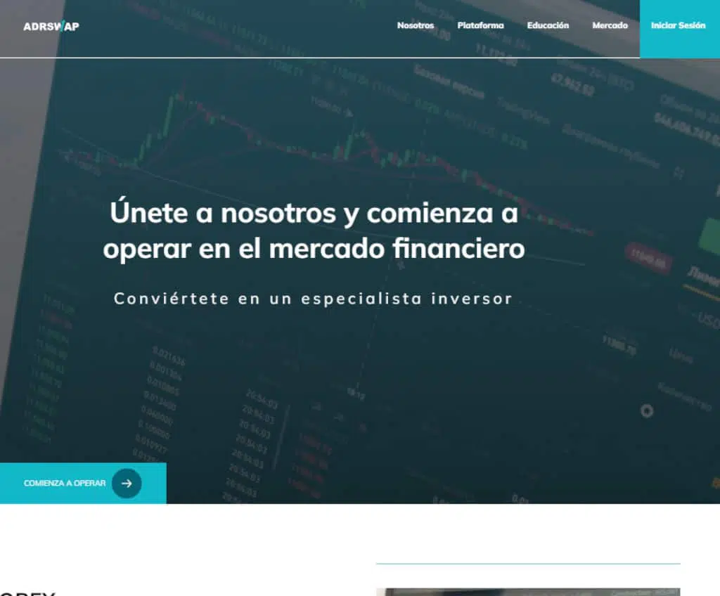 Página web de Adrswap