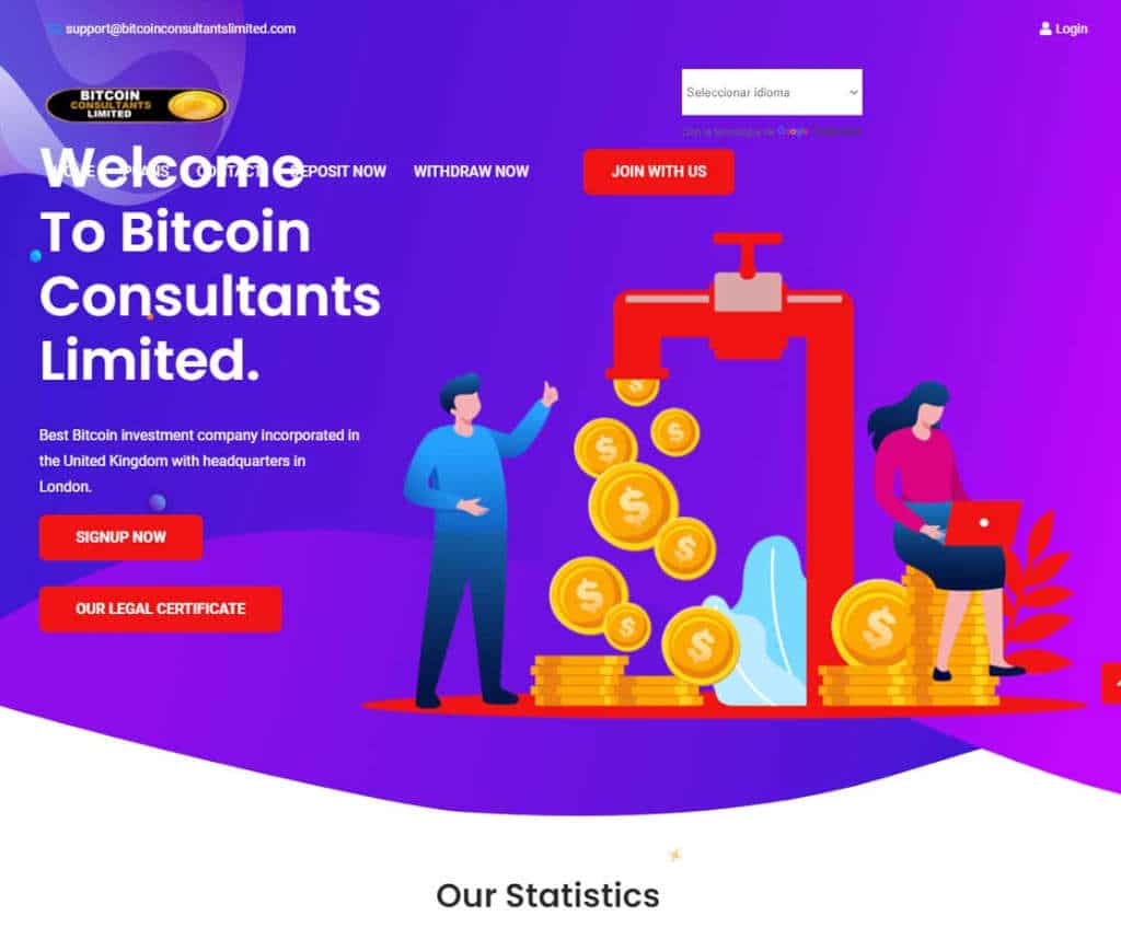 Página web de Bitcoin Consultants Limited