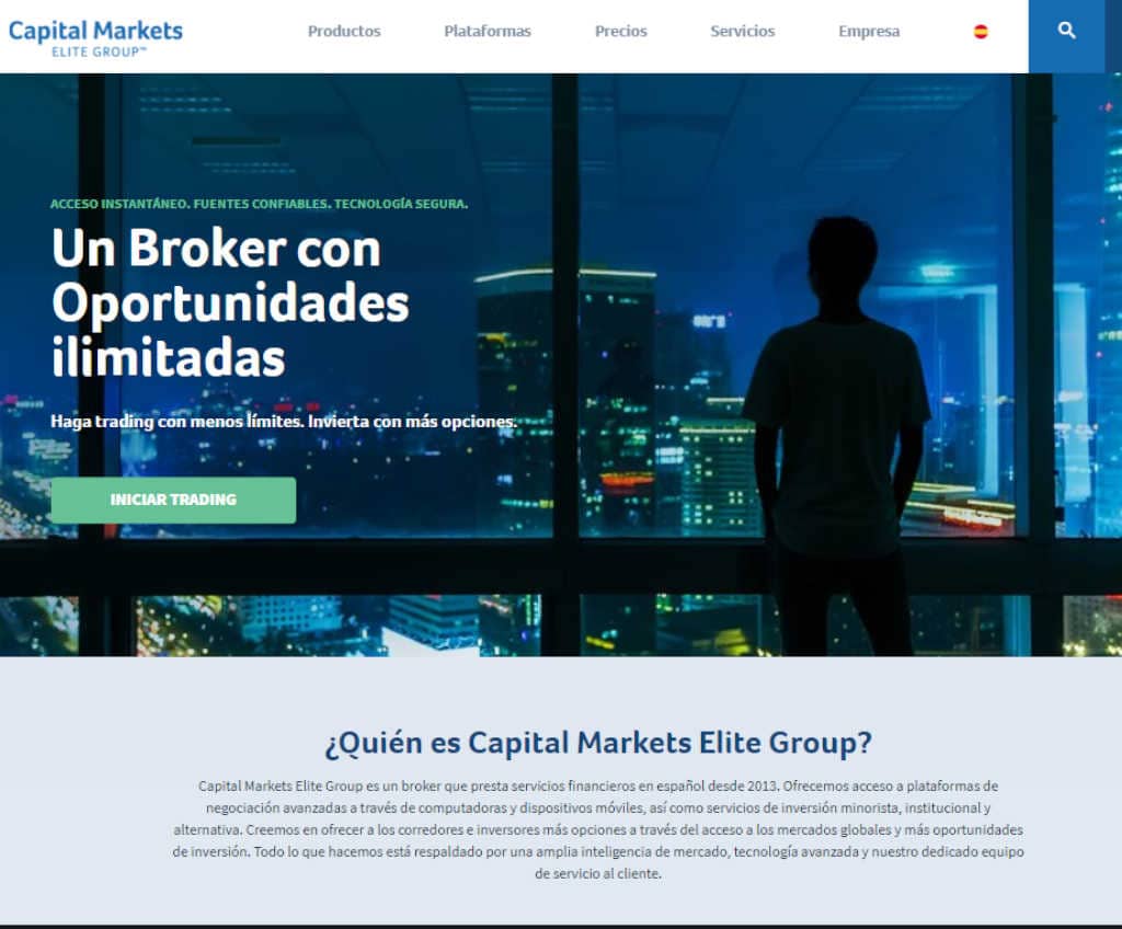 Página web de Capital Markets Elite Group