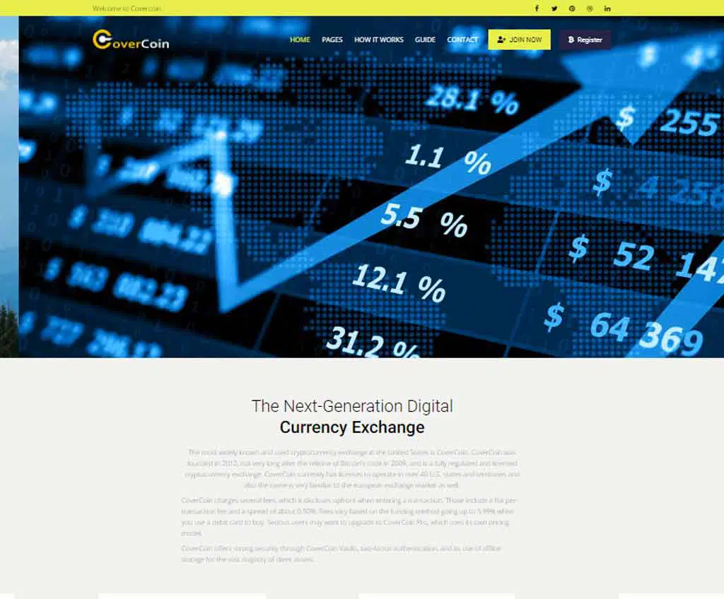 Página web de CoverCoin