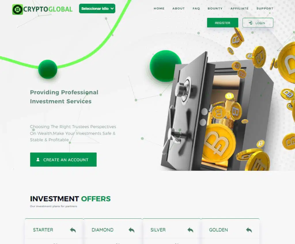 Página web de Crypto Global