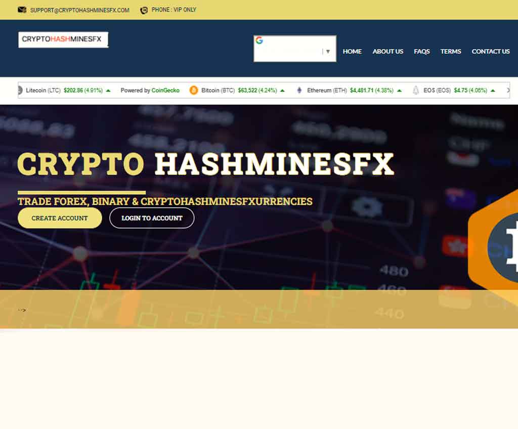 Página web de CRYPTOHASHMINESFX