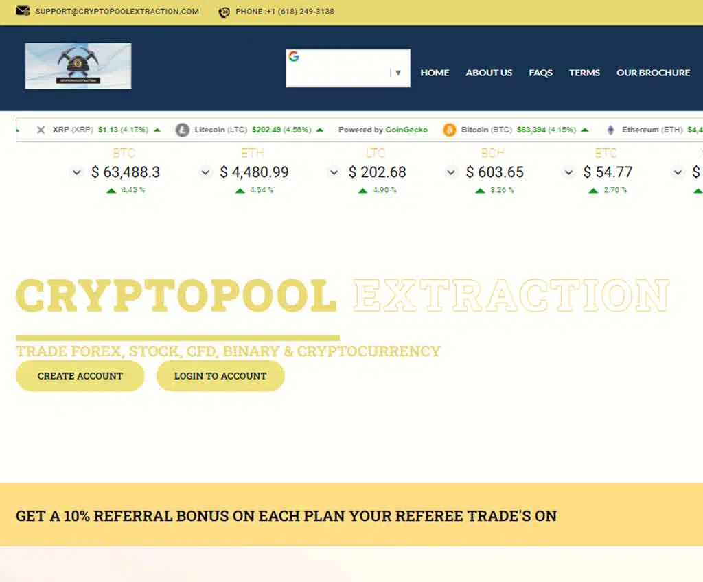 Página web de CRYPTOPOOLEXTRACTION