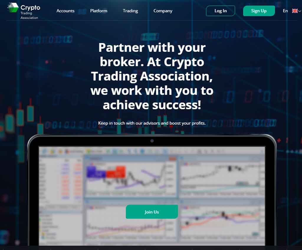Página web de Crypto Trading Association