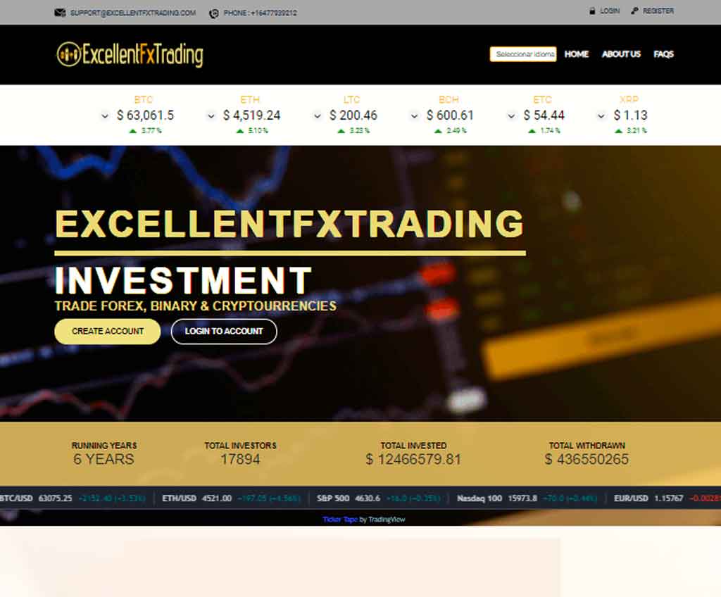 Página web de ExcellentFxTrading