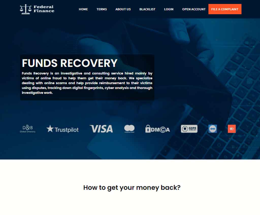 Página web de Federal Finance