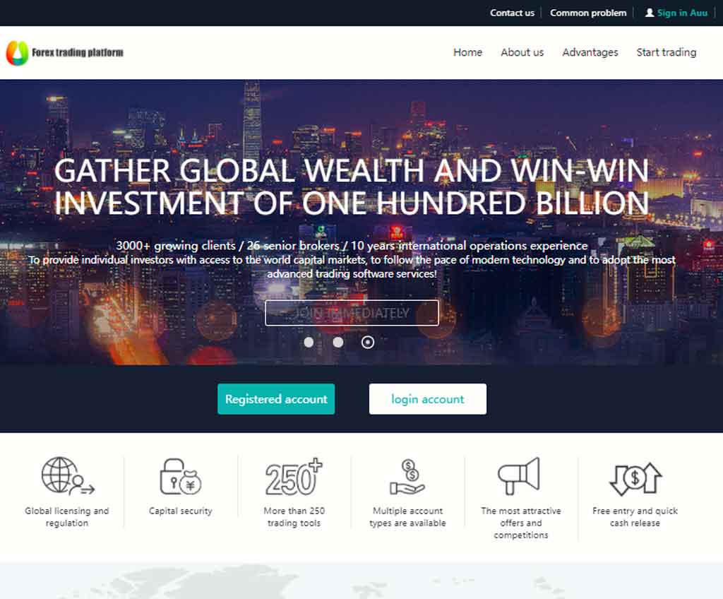 Página web de Forex trading platform