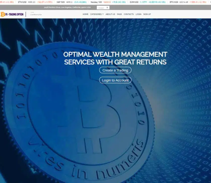 Página web de FX-TRADING OPTION