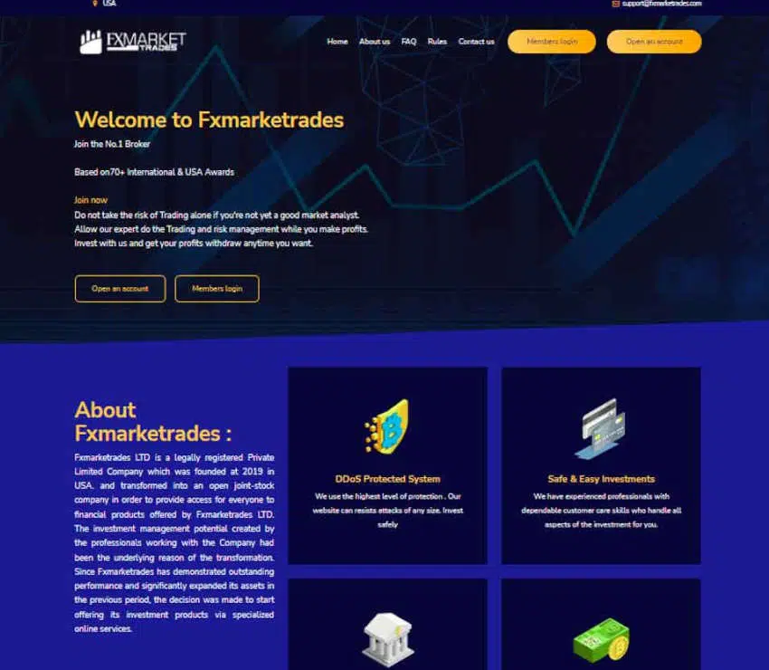 Página web de Fxmarketrades