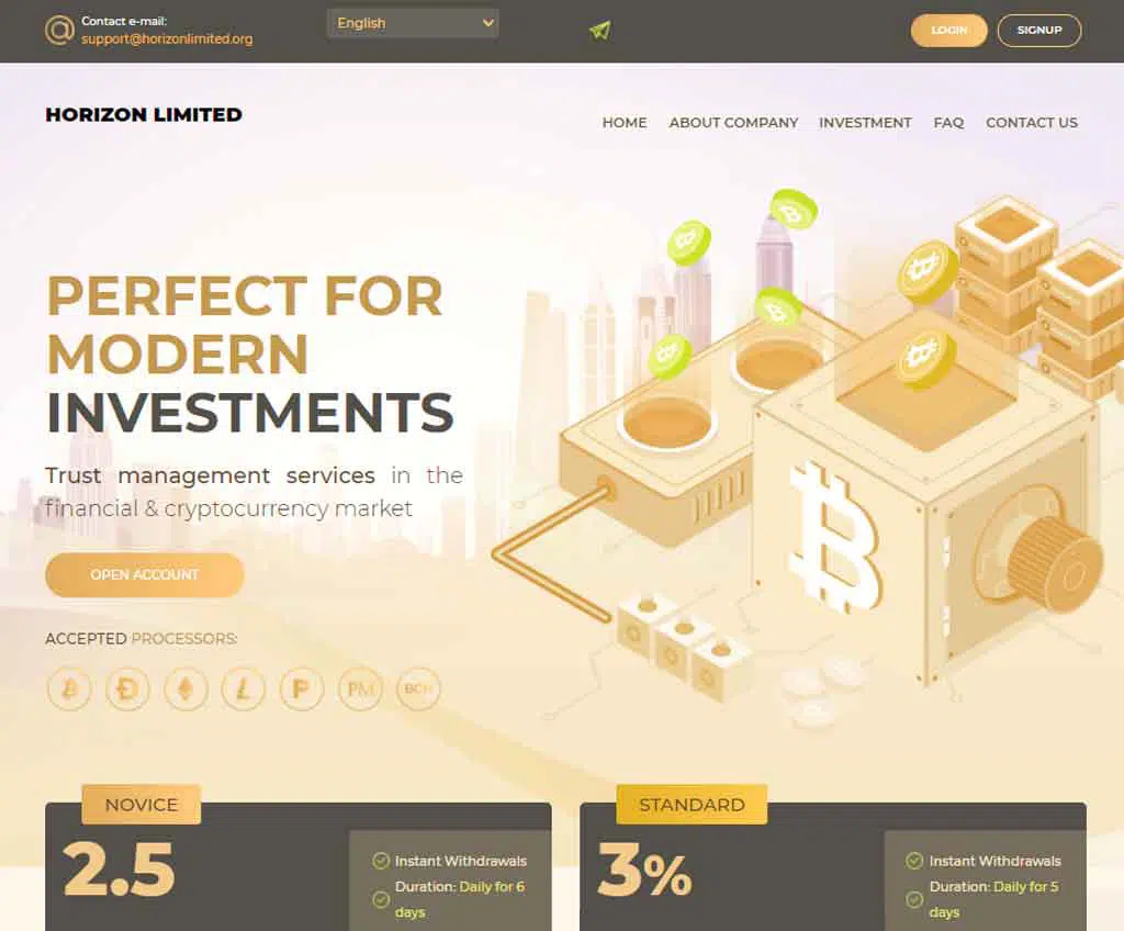 Página web de Horizon limited