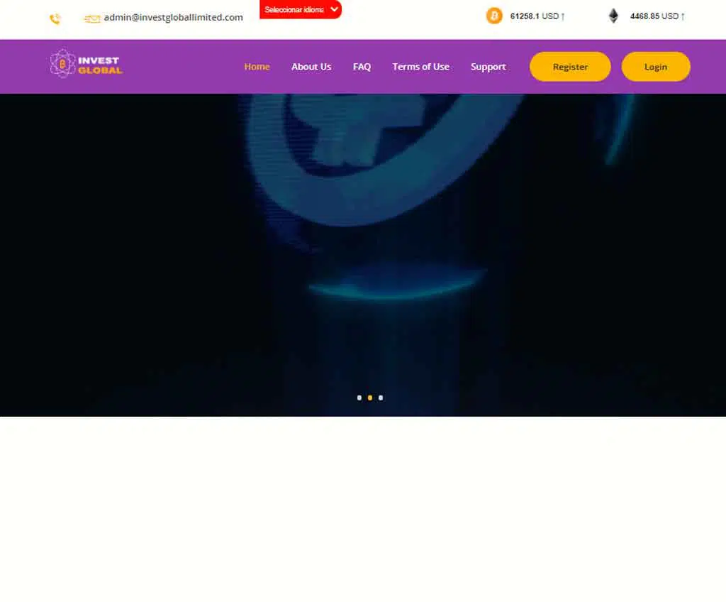 Página web de InvestGlobal