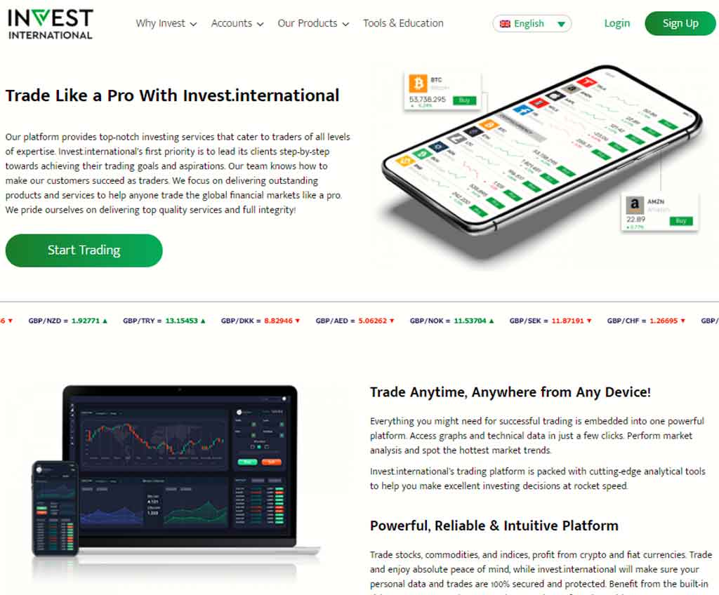 Página web de Invest.international