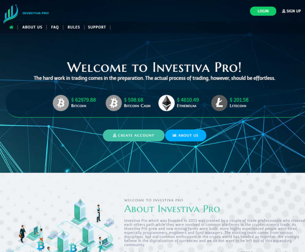 Página web de Investiva Pro