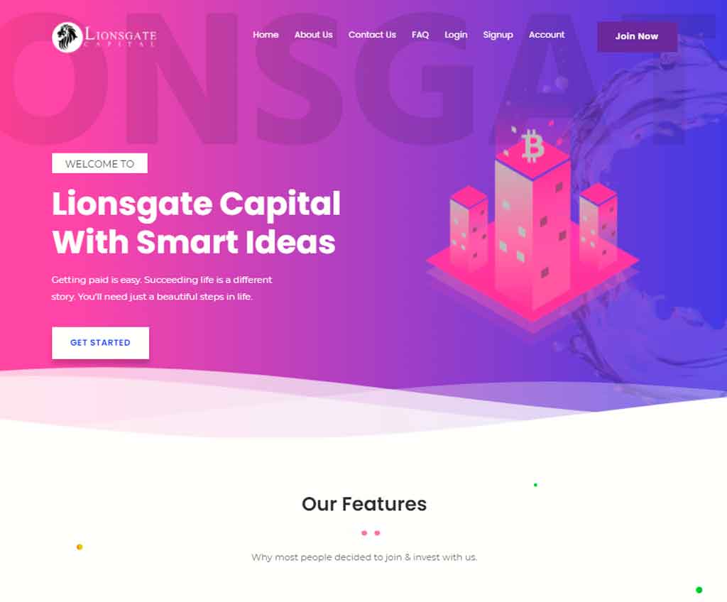 Página web de Lionsgate Capital