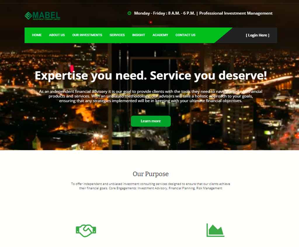 Página web de Mabel Investment Company