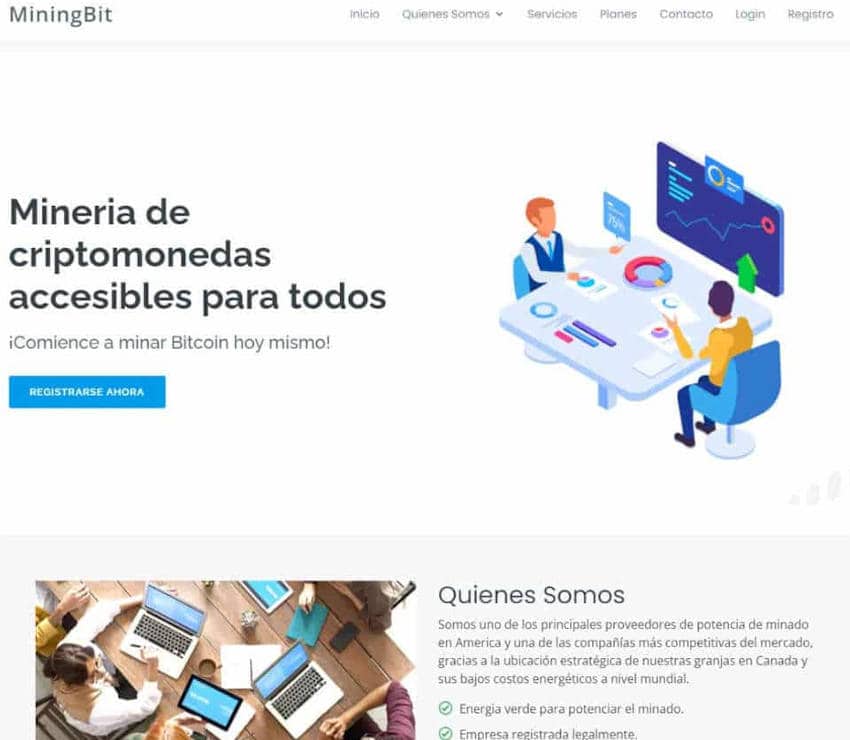 Página web de Miningbit