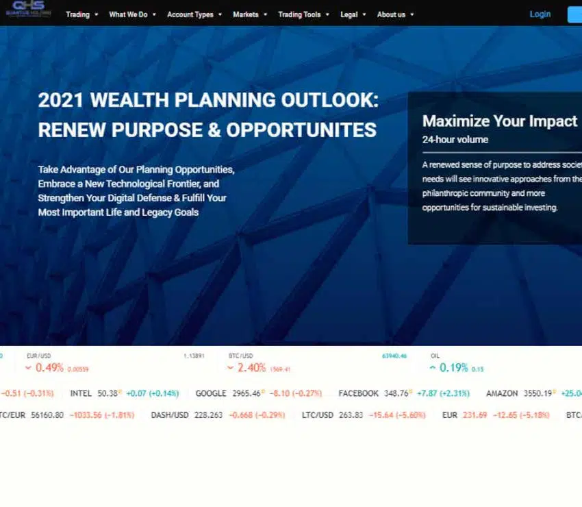 Página web de Quantus Holdings Strategies